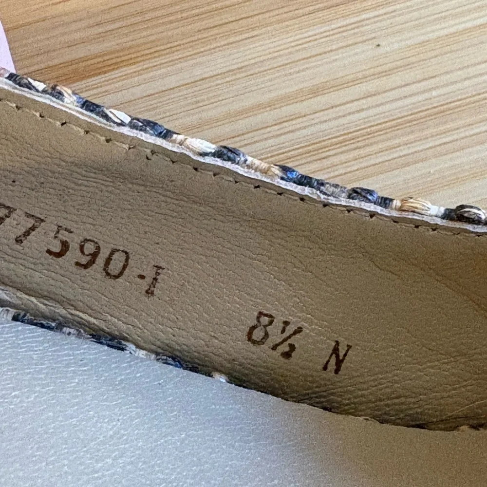 Stuart Weitzman Woven Leopard-Print Cork Slingback Wedges 8.5 Narrow - Picture 10 of 10